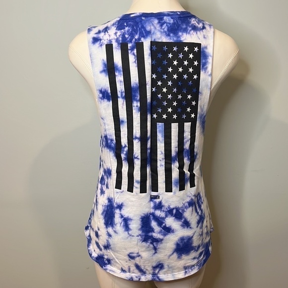 PINK Victoria’s Secret Tie Dye American Flag Tap Top - Picture 4 of 12